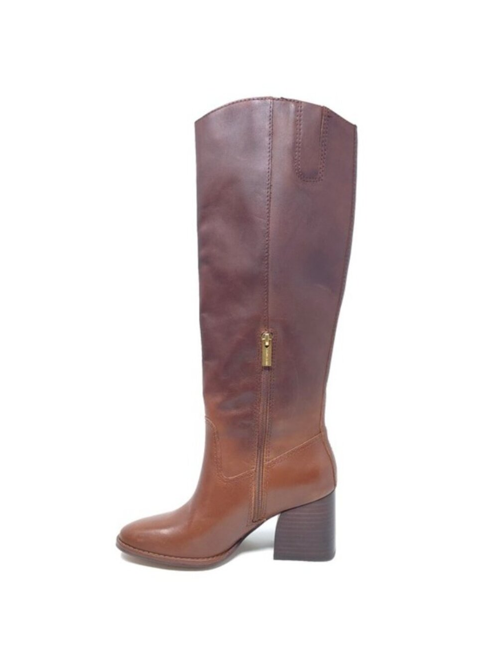 Vince Camuto Boots Leila Brown Leather Block Heel Knee High Size 6M - Picture 5 of 12